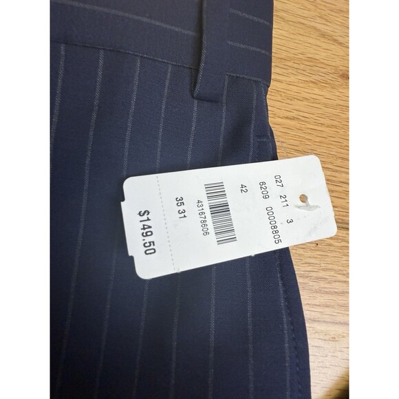 Brooks Brothers 346 Fitzgerald Fit Pants Men Size 35x31 Wool Blend Blue New - Picture 2 of 9